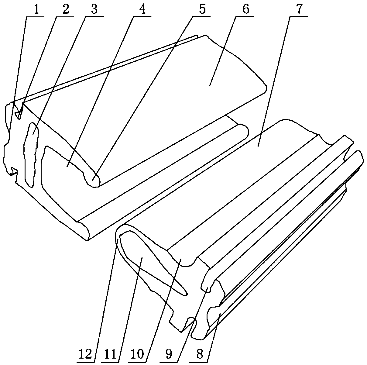 Combined sealing strip for underwater cabin observation window