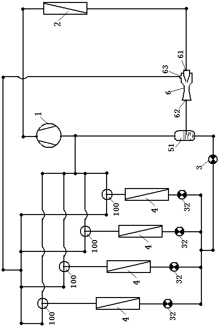 Heat pump system with ejector
