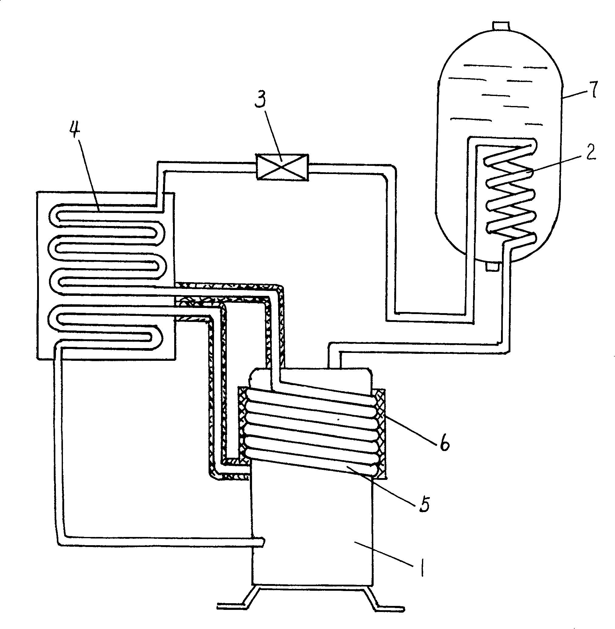 Heat pump system of heat pump water heater