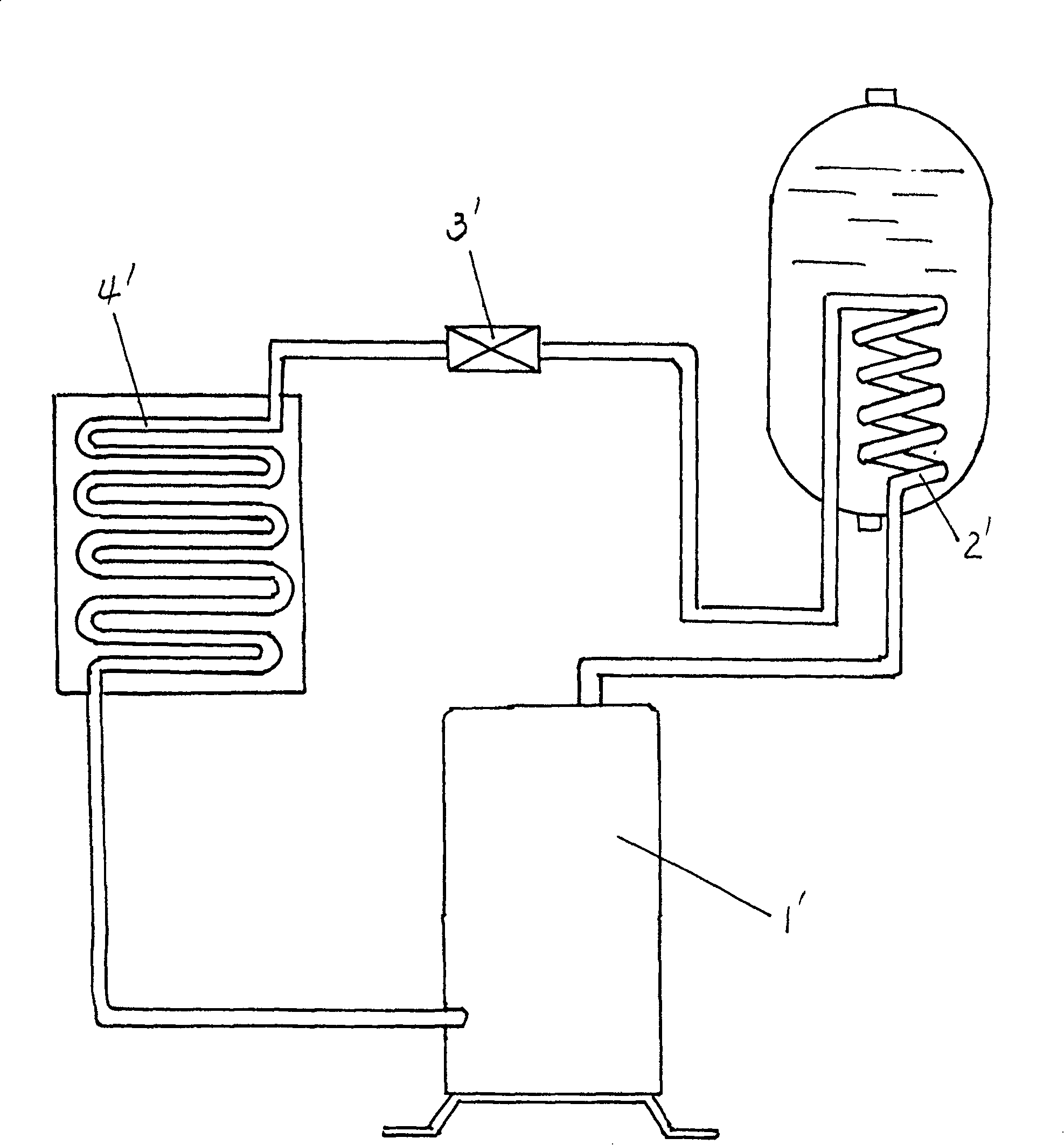 Heat pump system of heat pump water heater