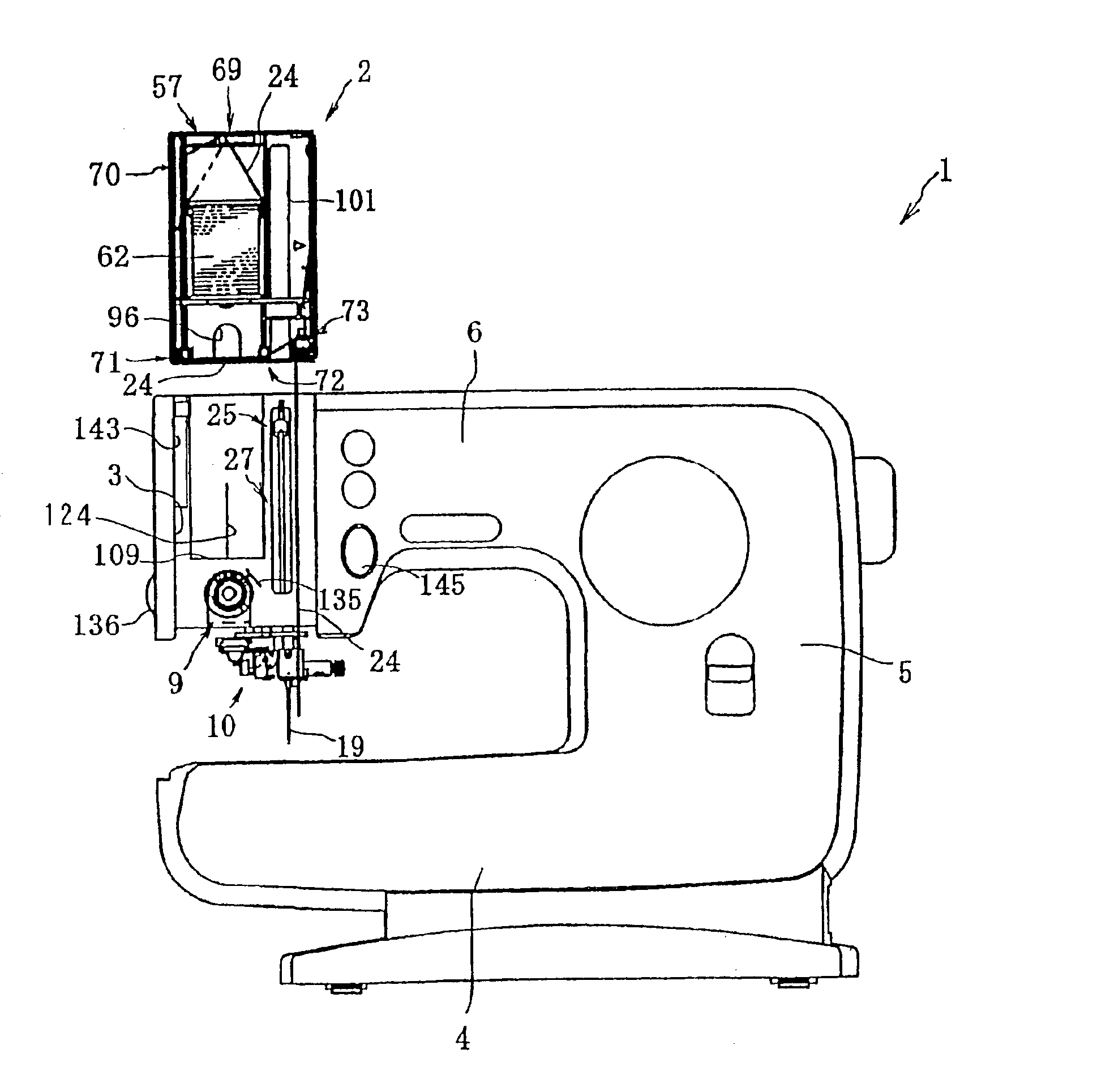 Sewing machine with needle thread cassette and needle thread cassette
