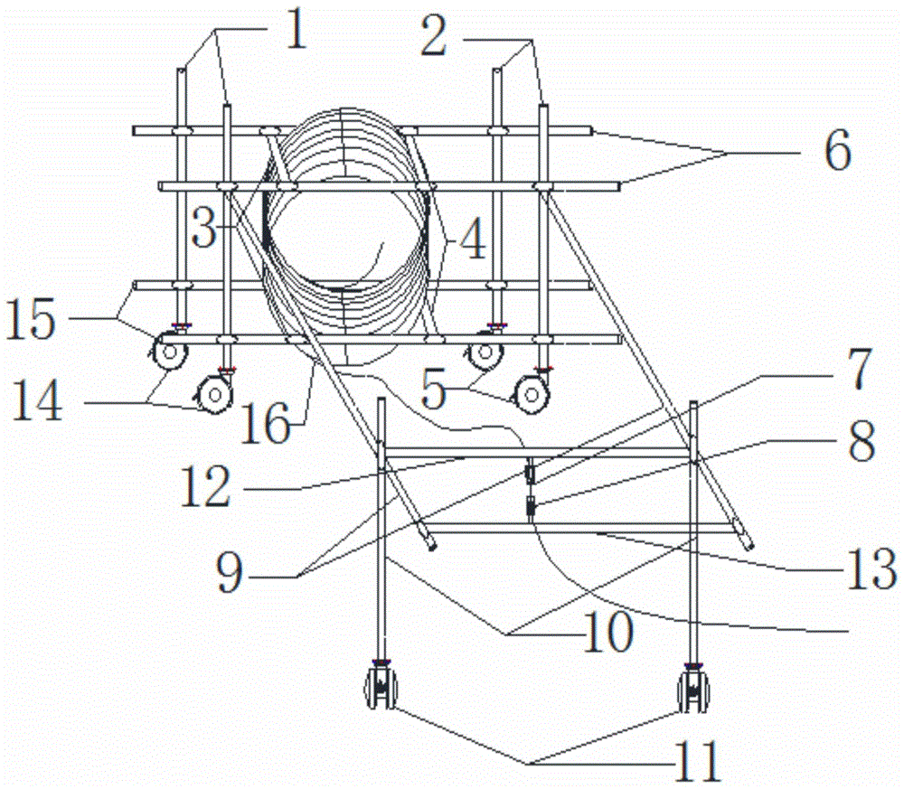 A prestressed steel strand coil fixed and unwrapping device and its manufacturing method