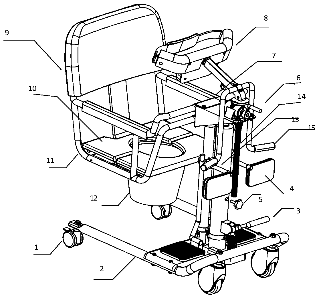 Rehabilitation instrument for assisting patients in transporting and going to toilet