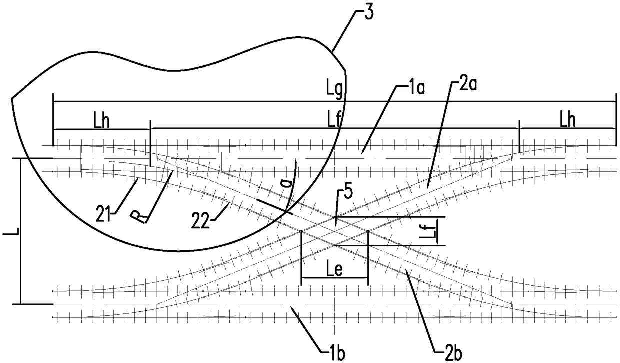 Double crossover switch suitable for tramcar and subway vehicle debugging workshop