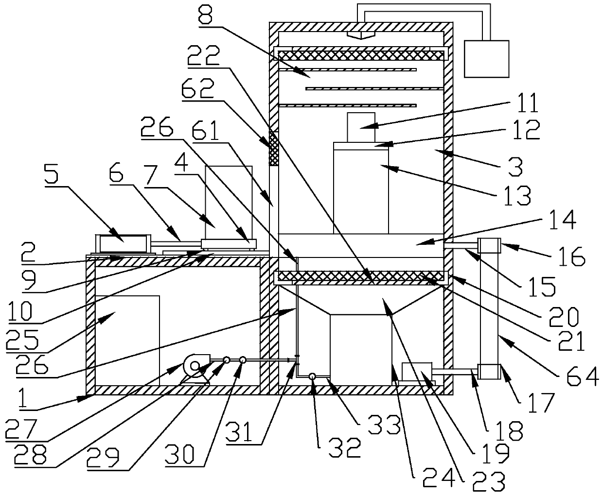 A sand blasting machine used in glass production and processing