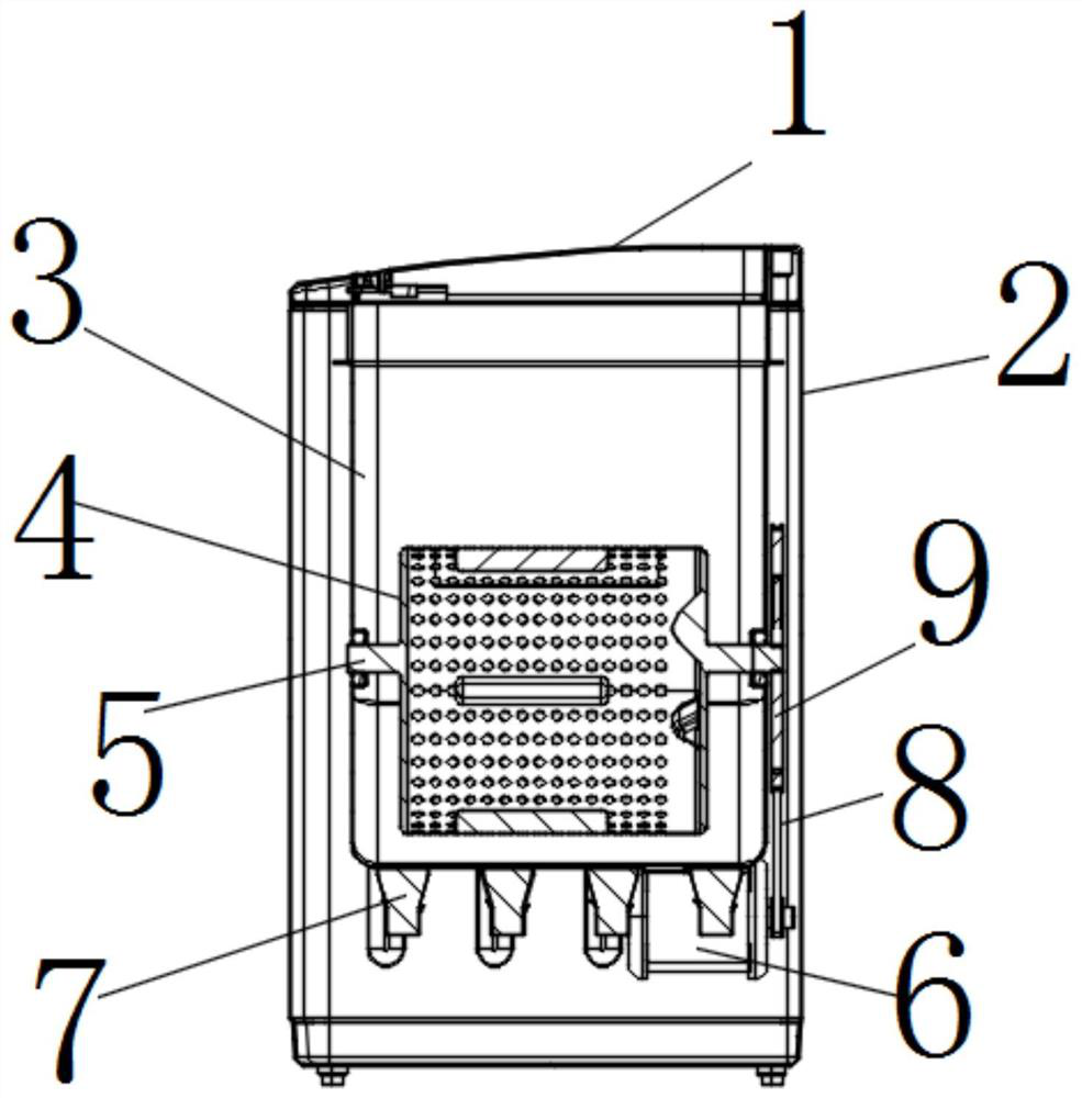 Ultrasonic roller washing machine structure