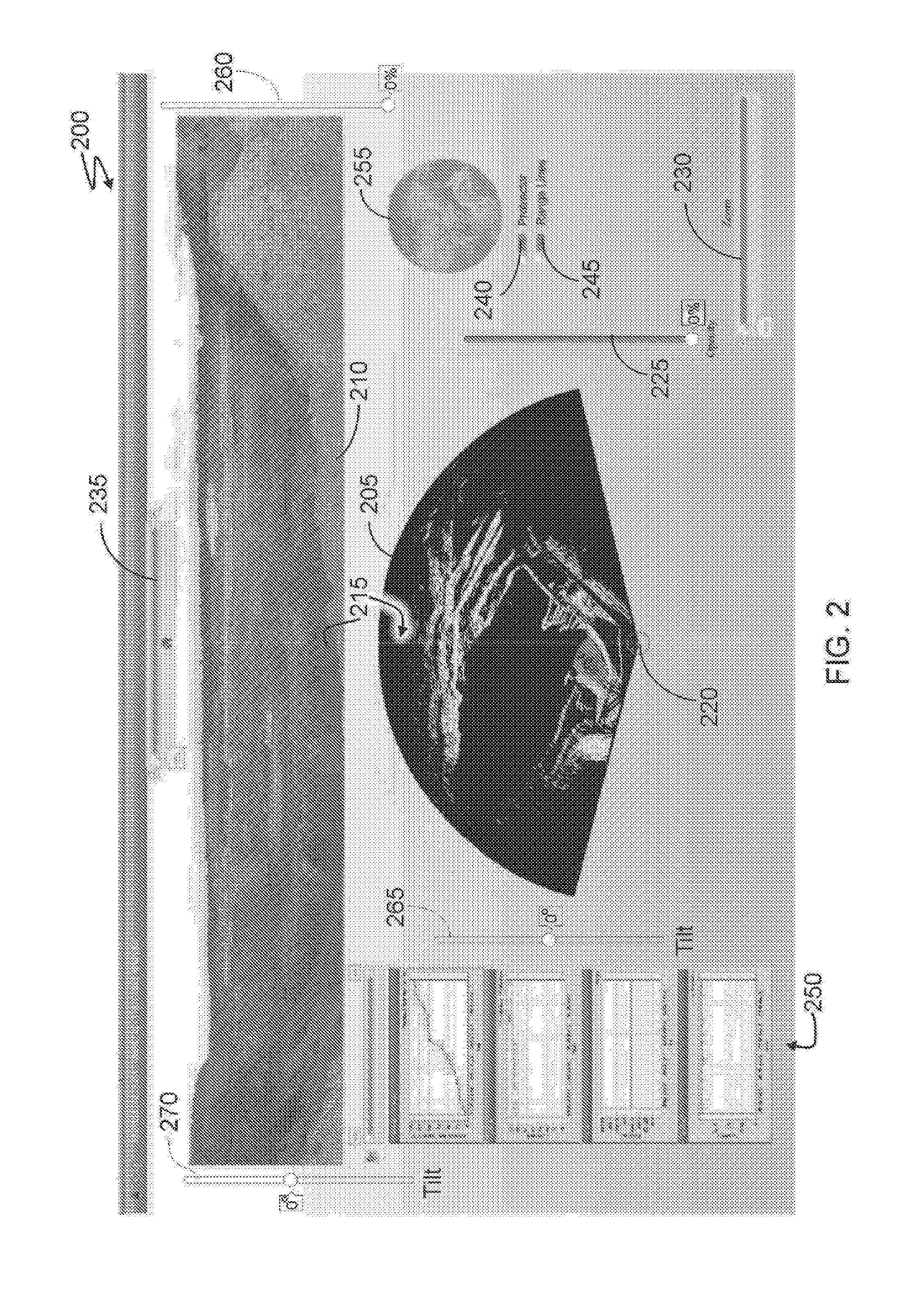 Method and system for displaying an area