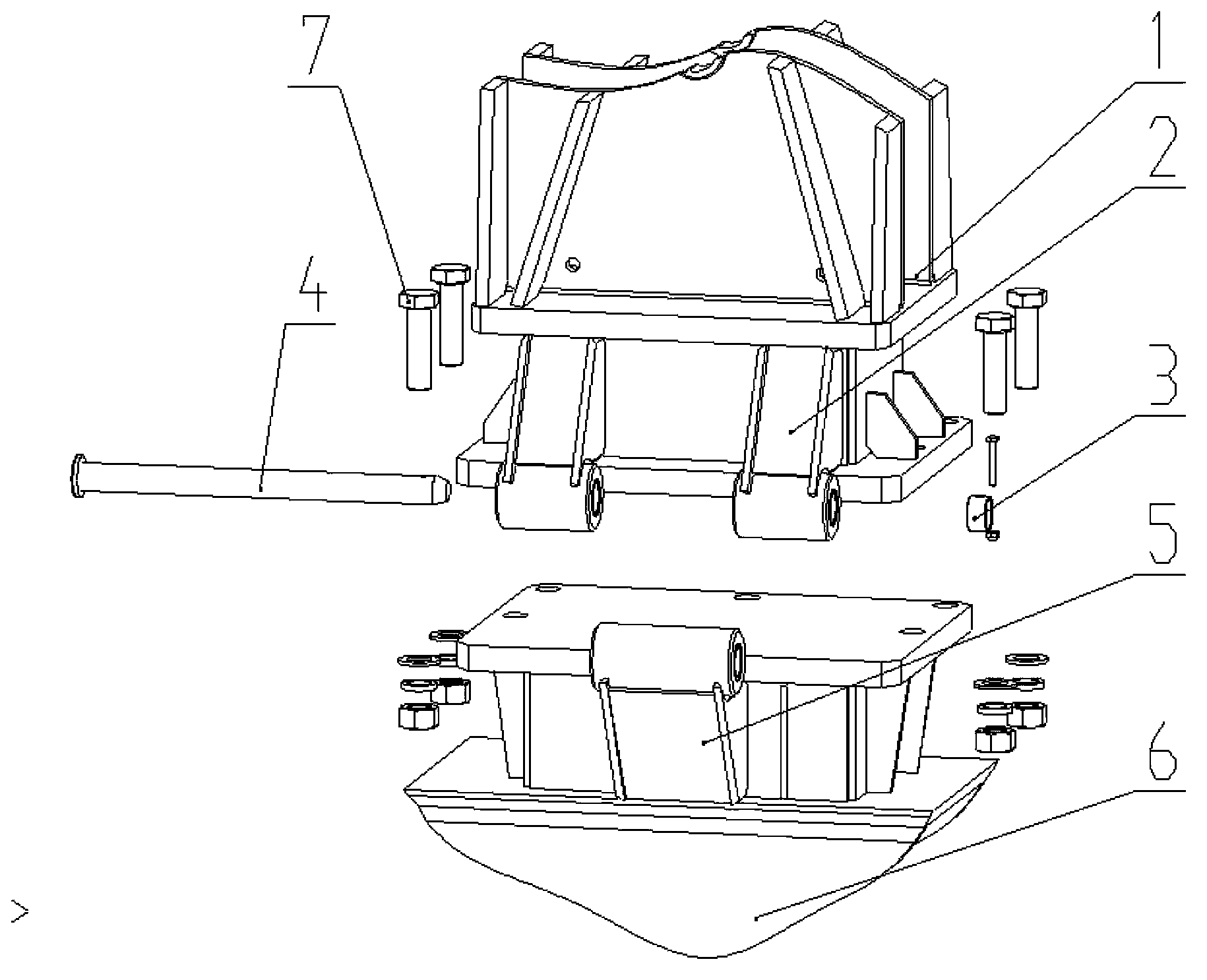 Mounting mechanism of continuous wall grab bucket