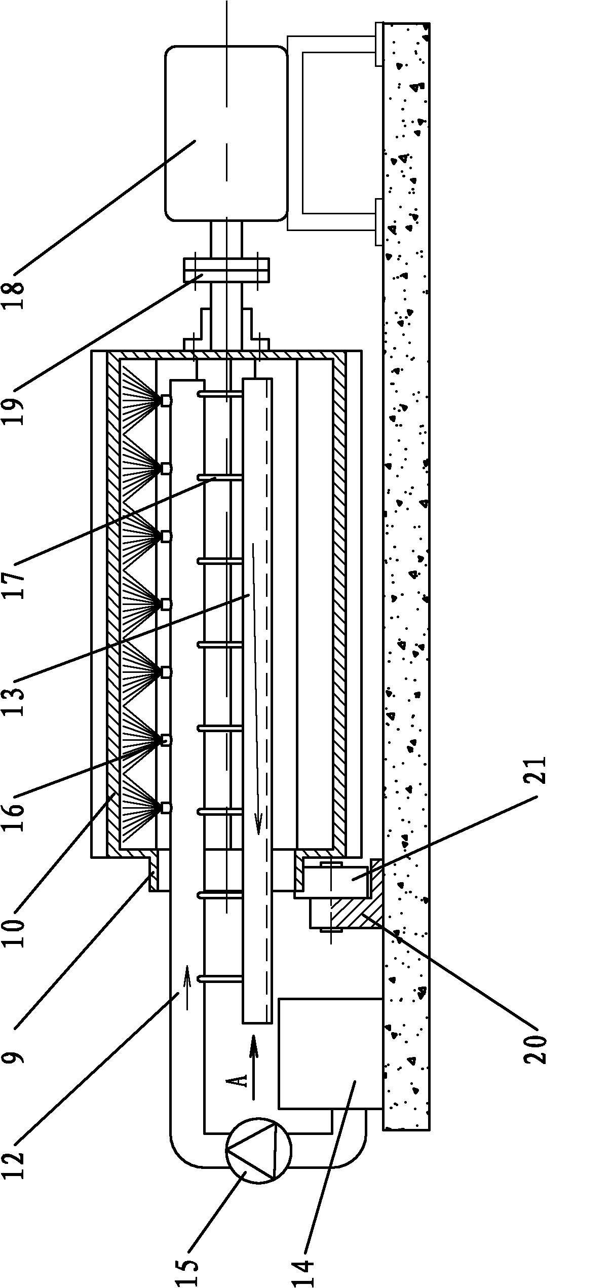 Dry granulation and afterheat recovery system of blast-furnace slag