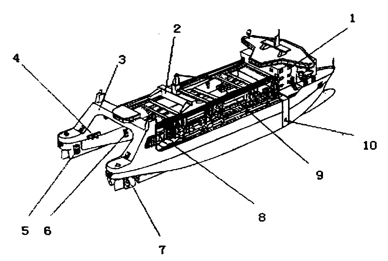 A dual-hull trailing suction dredger without a mud tank and its construction method