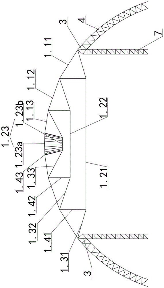 Circular awning with cable dome and spatial steel truss being combined and construction method of circular awning