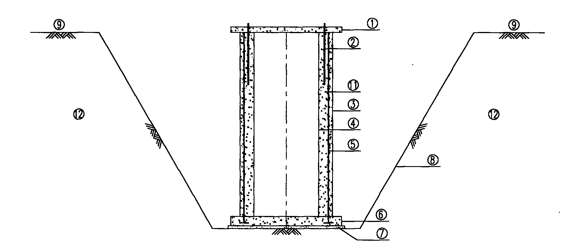 Two-ring grouted single pile foundation
