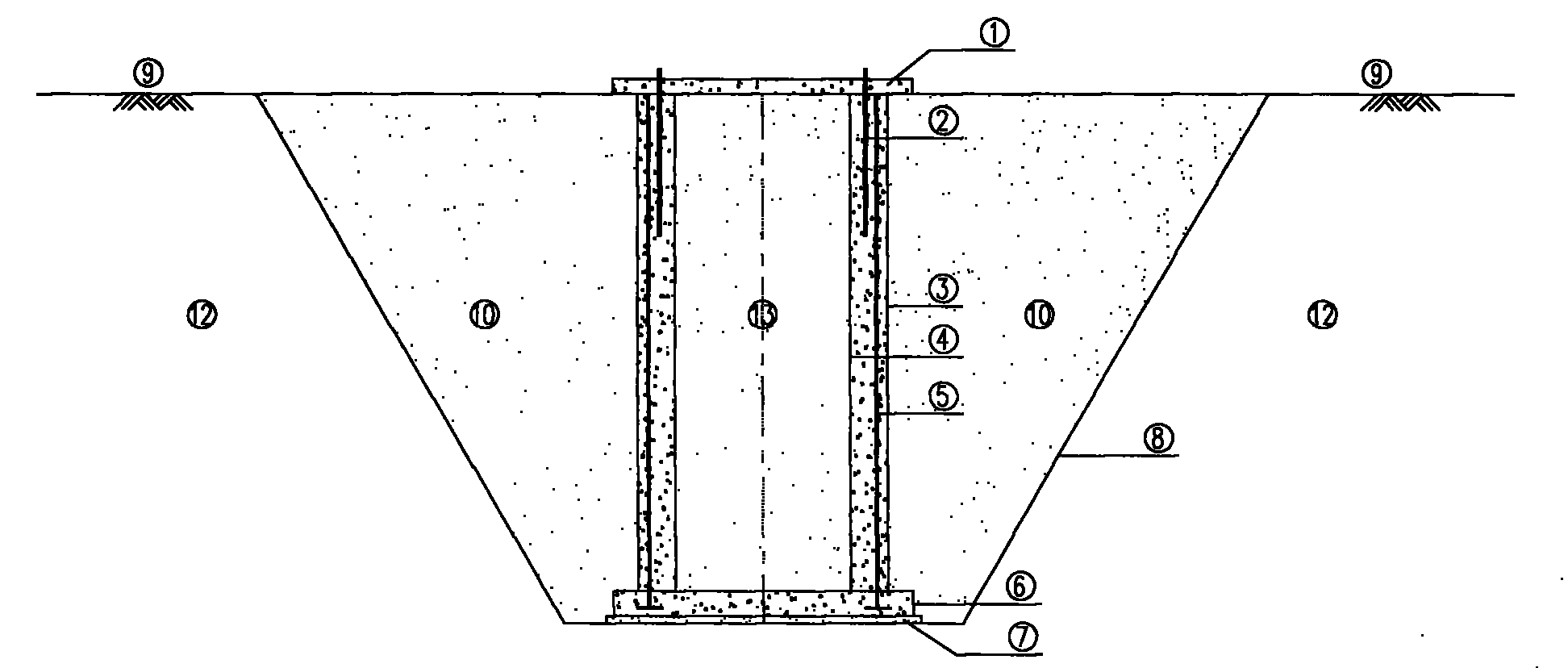 Two-ring grouted single pile foundation