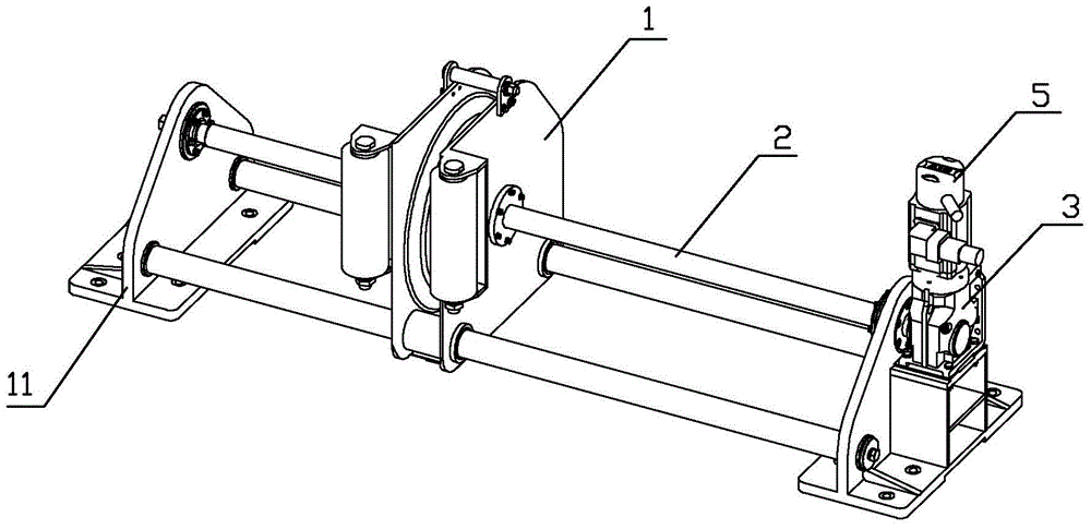 The realization method of changing the broken line of the position of the moving rail seat on the winch screw rod into a straight line