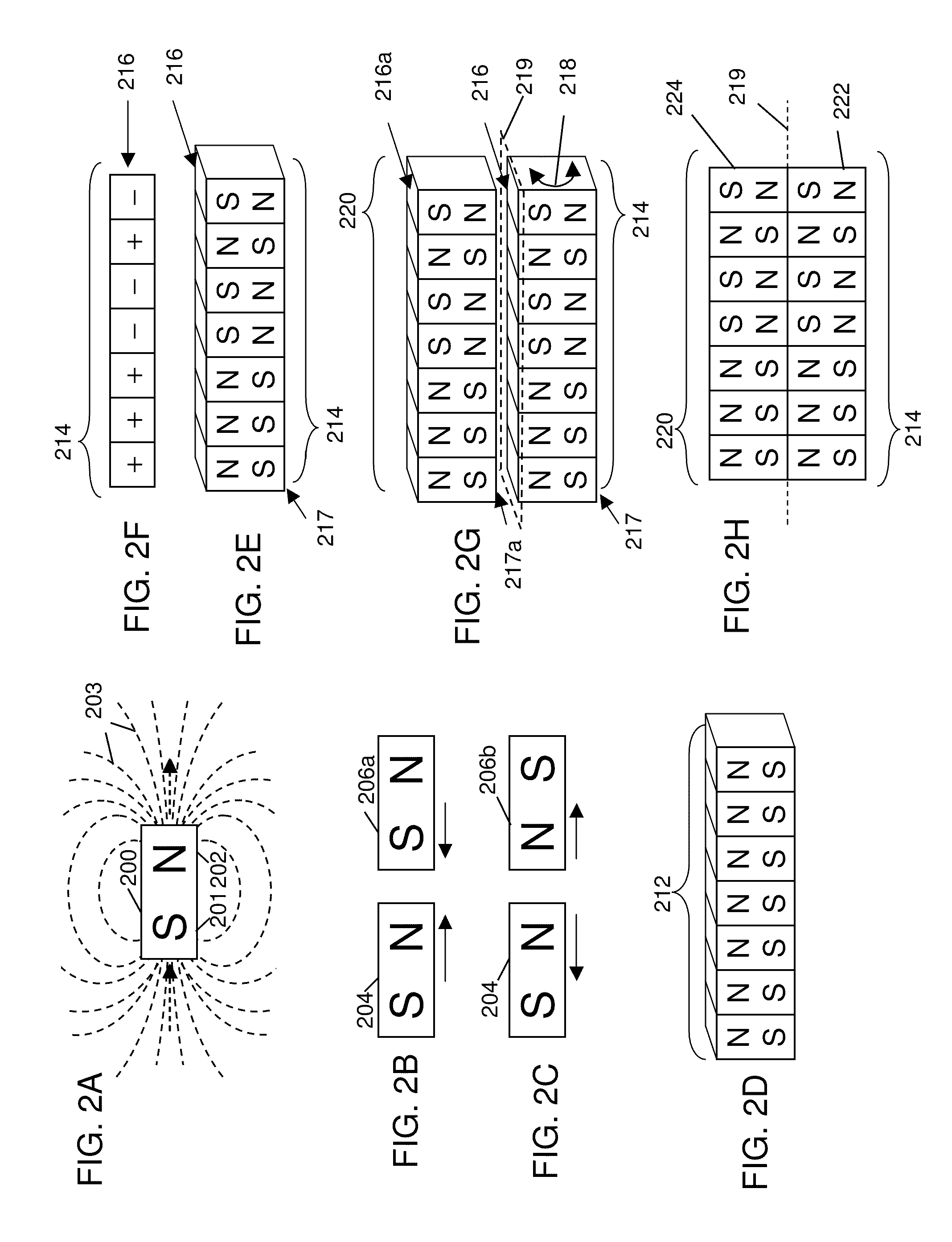 Coded linear magnet arrays in two dimensions