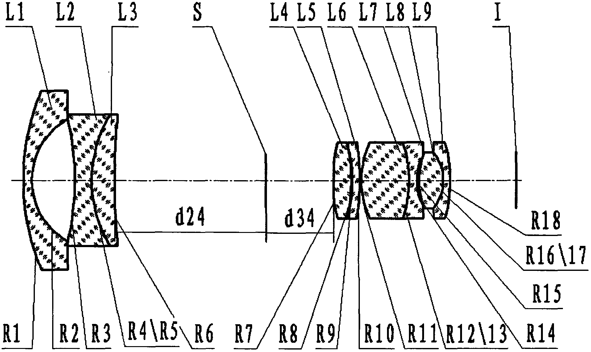 Two-constituent optical compensation zoom lens