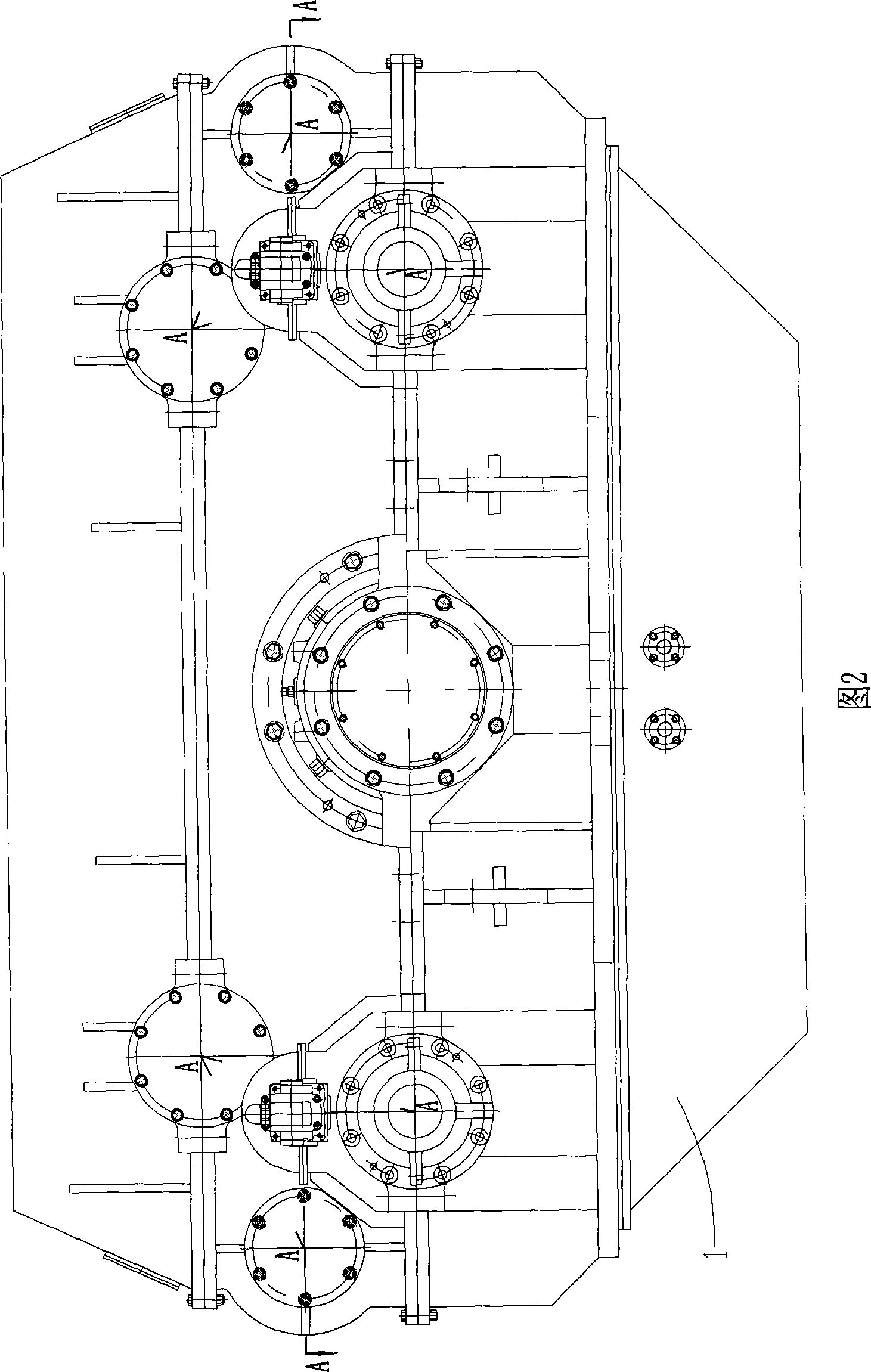 Double-input multi-output parallel operation on-off gearbox used for boats