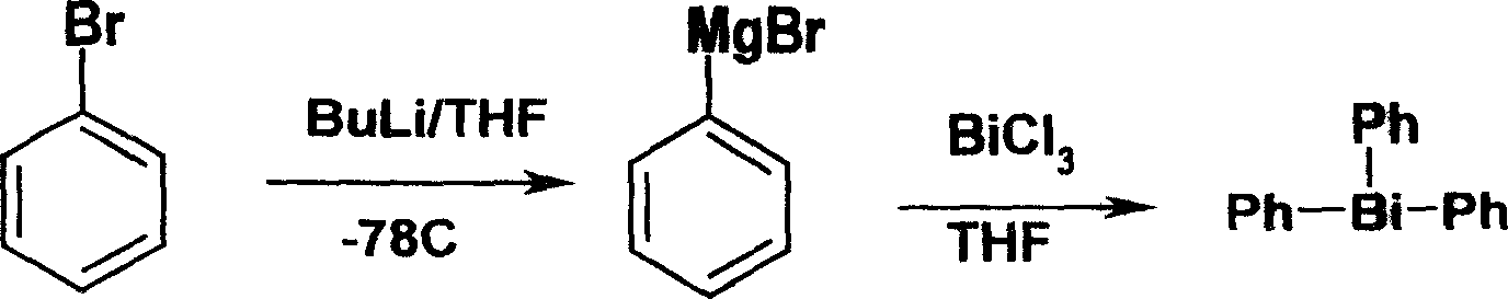 Industrial prepn process of triphenyl bismuth compounds