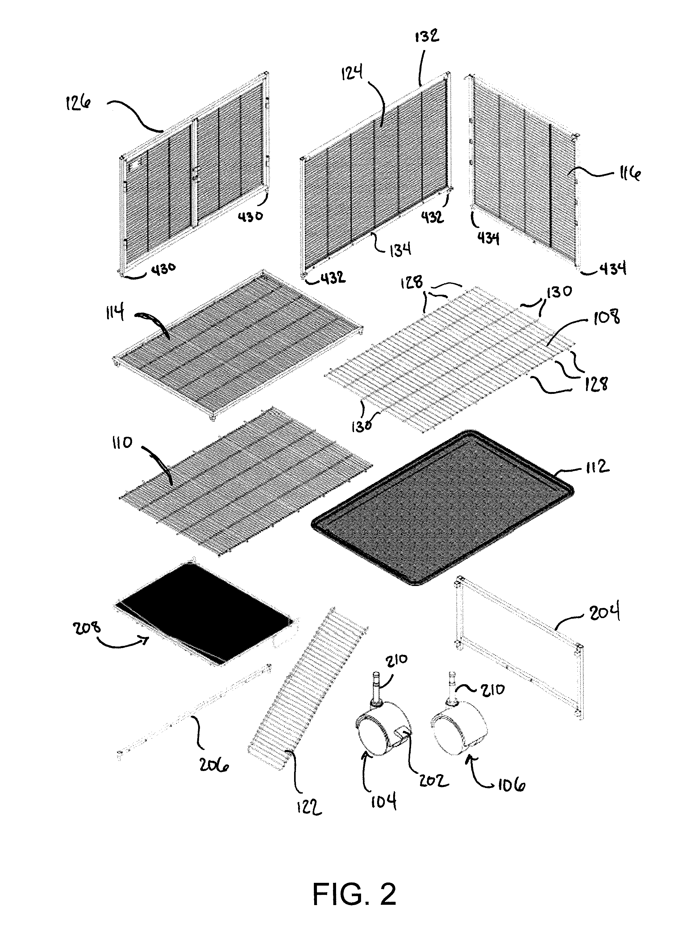 Animal cage and method of assembly thereof
