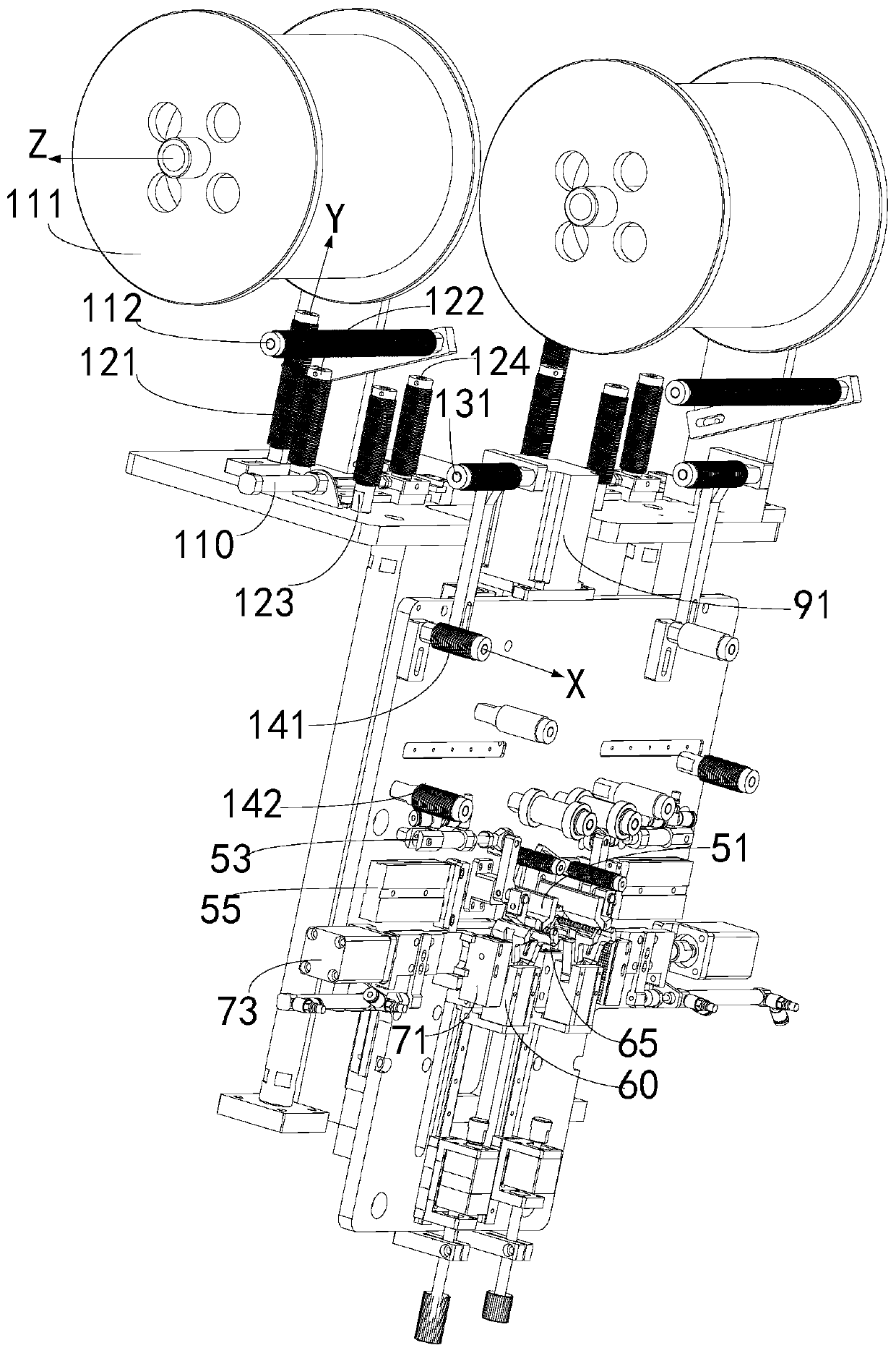 Glue feeding mechanism, glue sticking mechanism and cell winding device