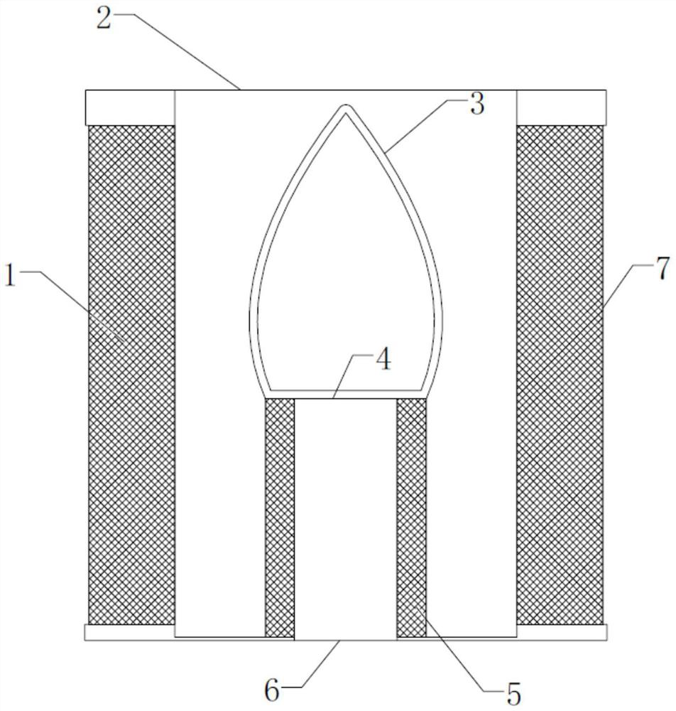 Composite double-layer filter cartridge with built-in parabolic airflow guide cone and method