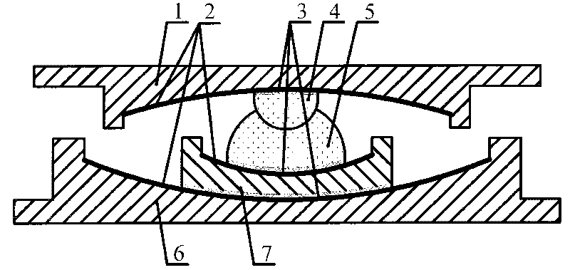 Long-span bridge three-sphere frictional sliding shock isolation support saddle