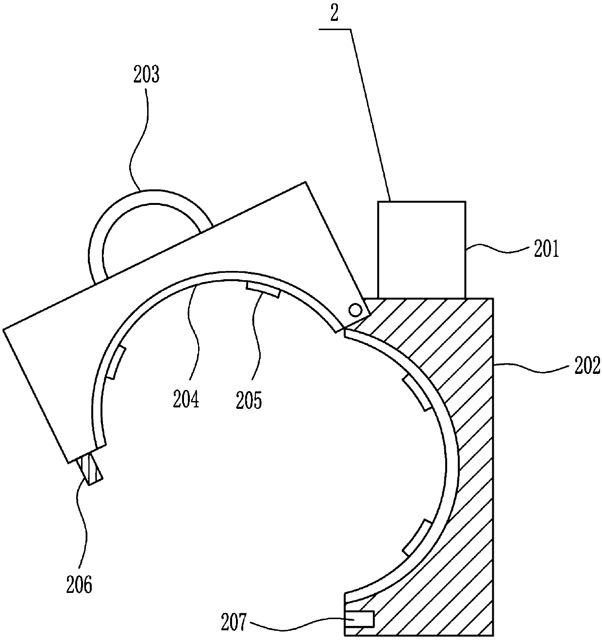 An auxiliary device for installing an inclinometer tube for building monitoring