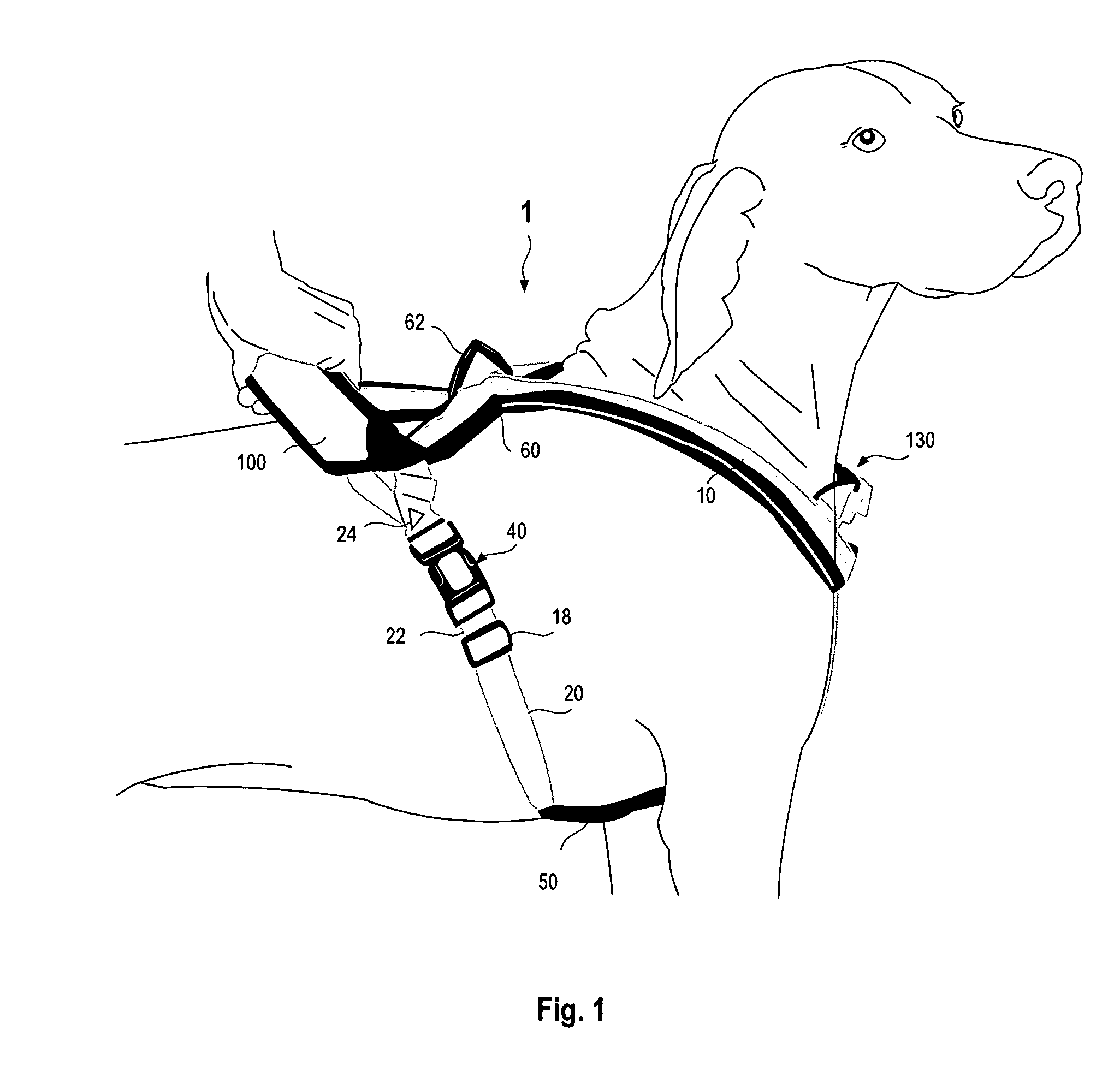 Animal harness with operable/closed position handle