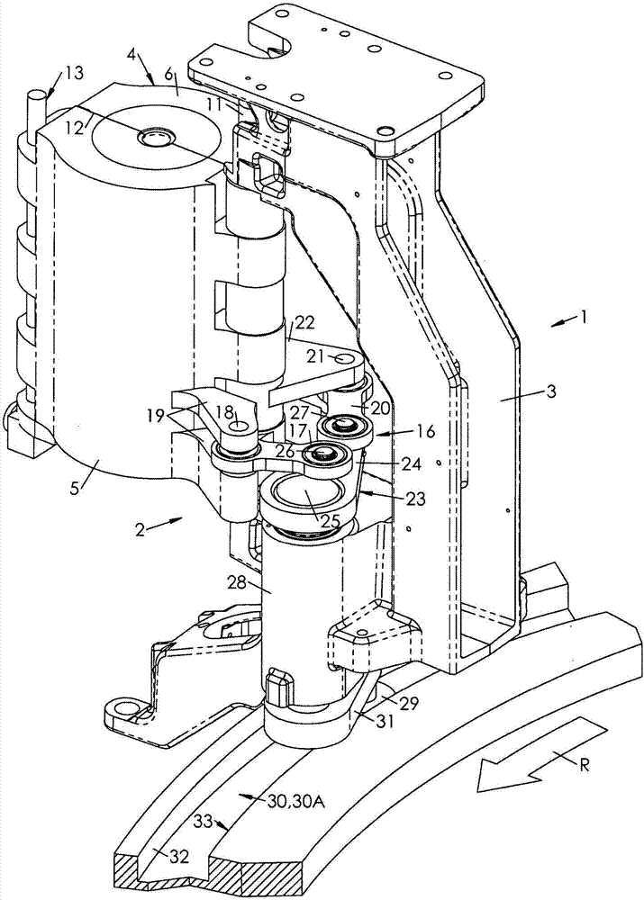 Double axle mould opening control mechanism