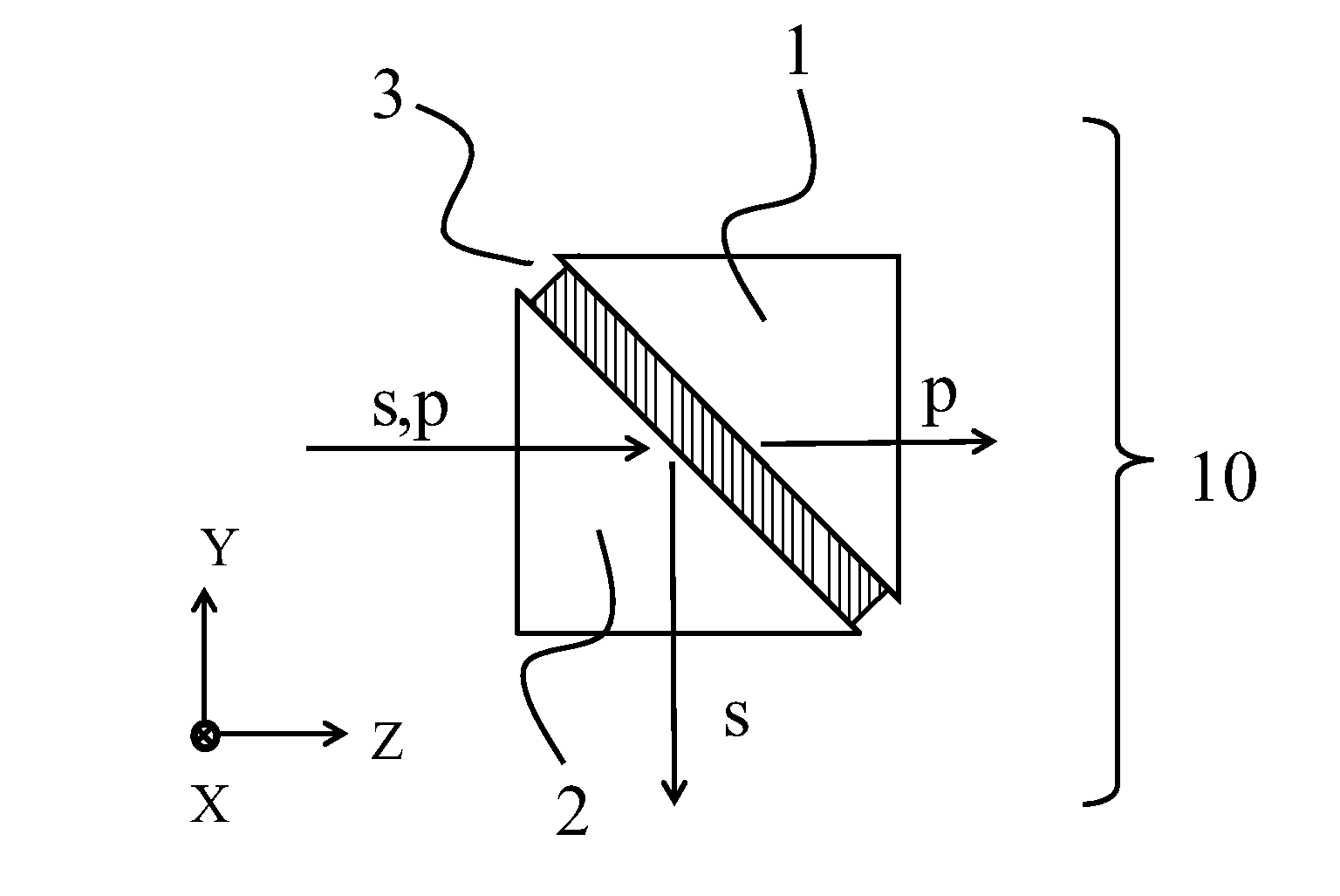 Polarization beam splitting element and image projection apparatus