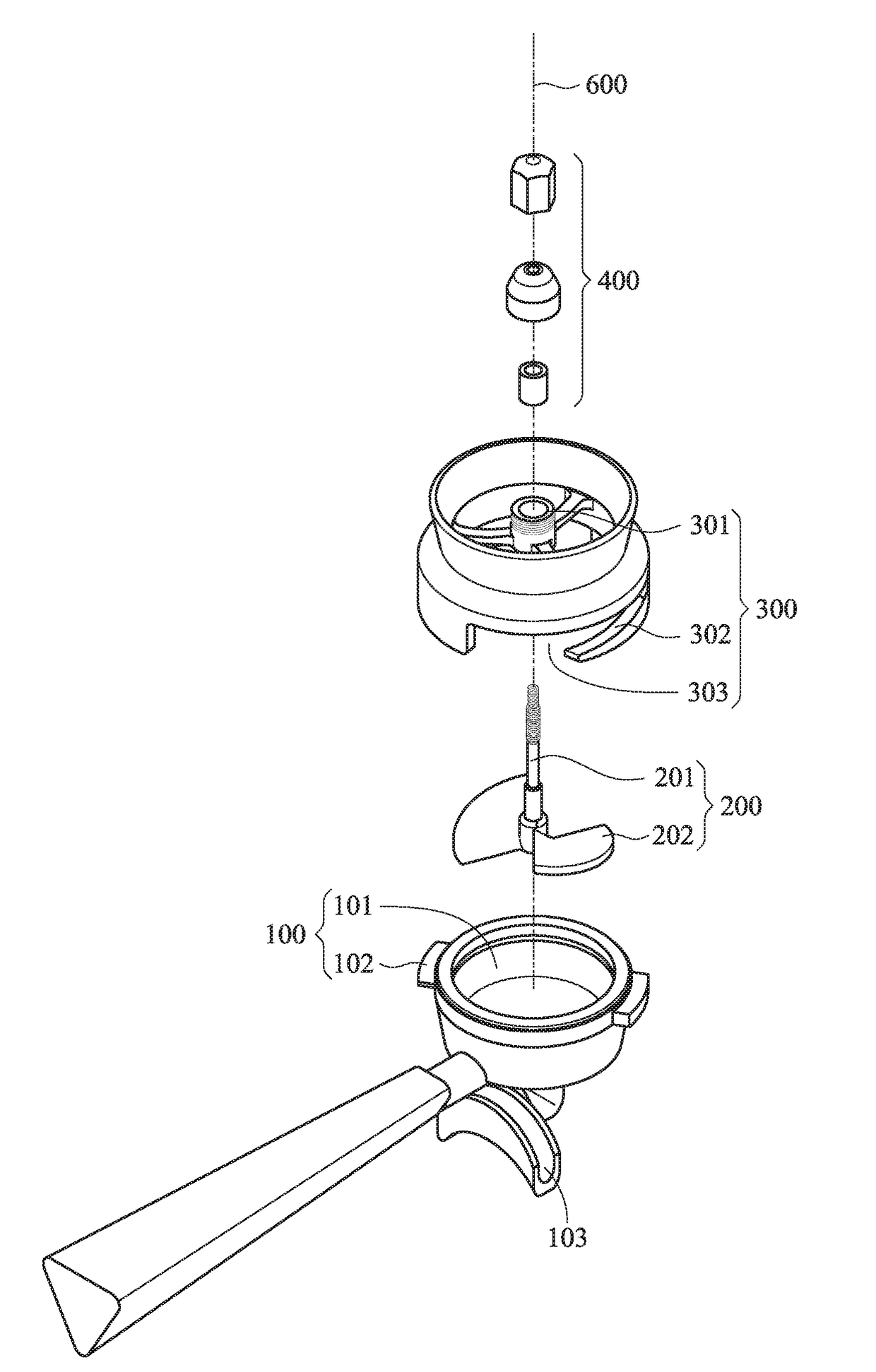 Coffee powder distribution device