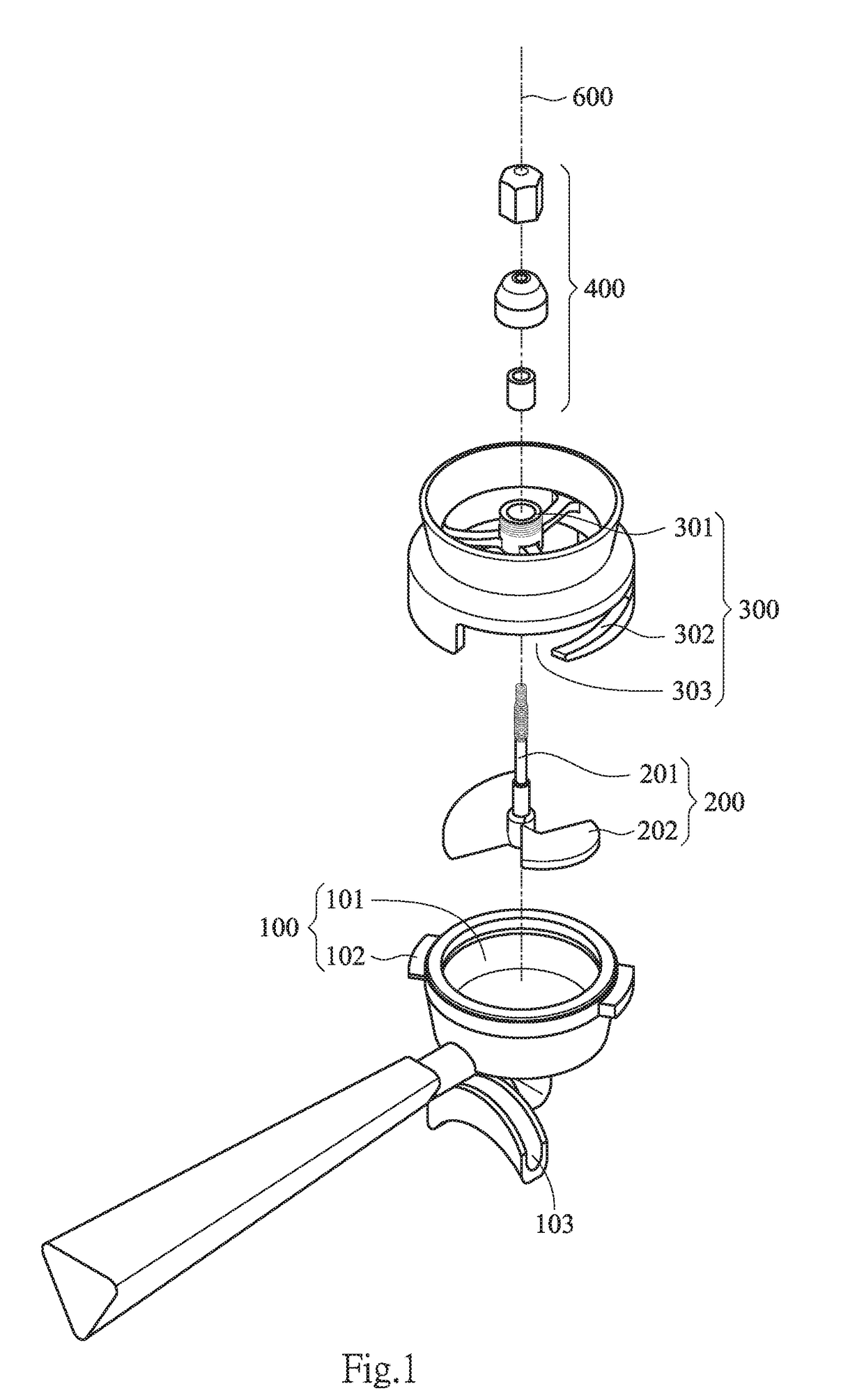 Coffee powder distribution device