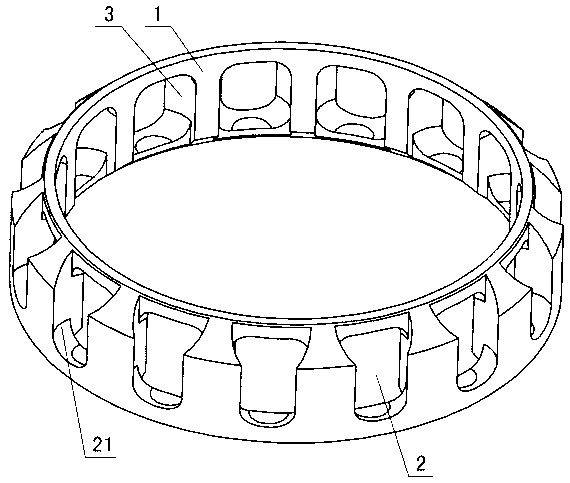 Grease-storing bearing retainer with rectangular R pockets