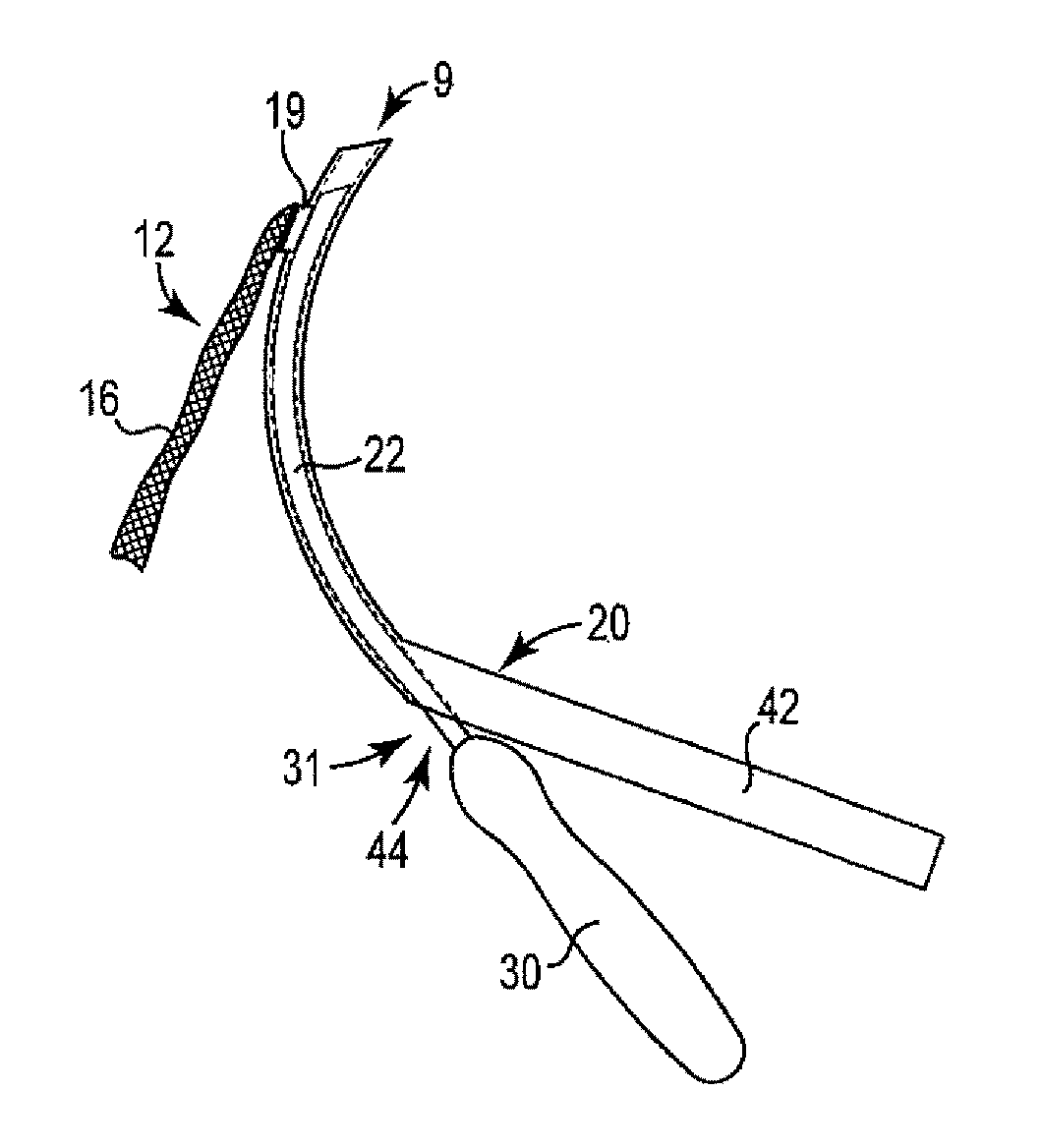 Surgical tools, systems, and related implants and methods