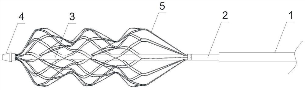Double-layer mesh cage type thrombus extraction stent and assembly thereof
