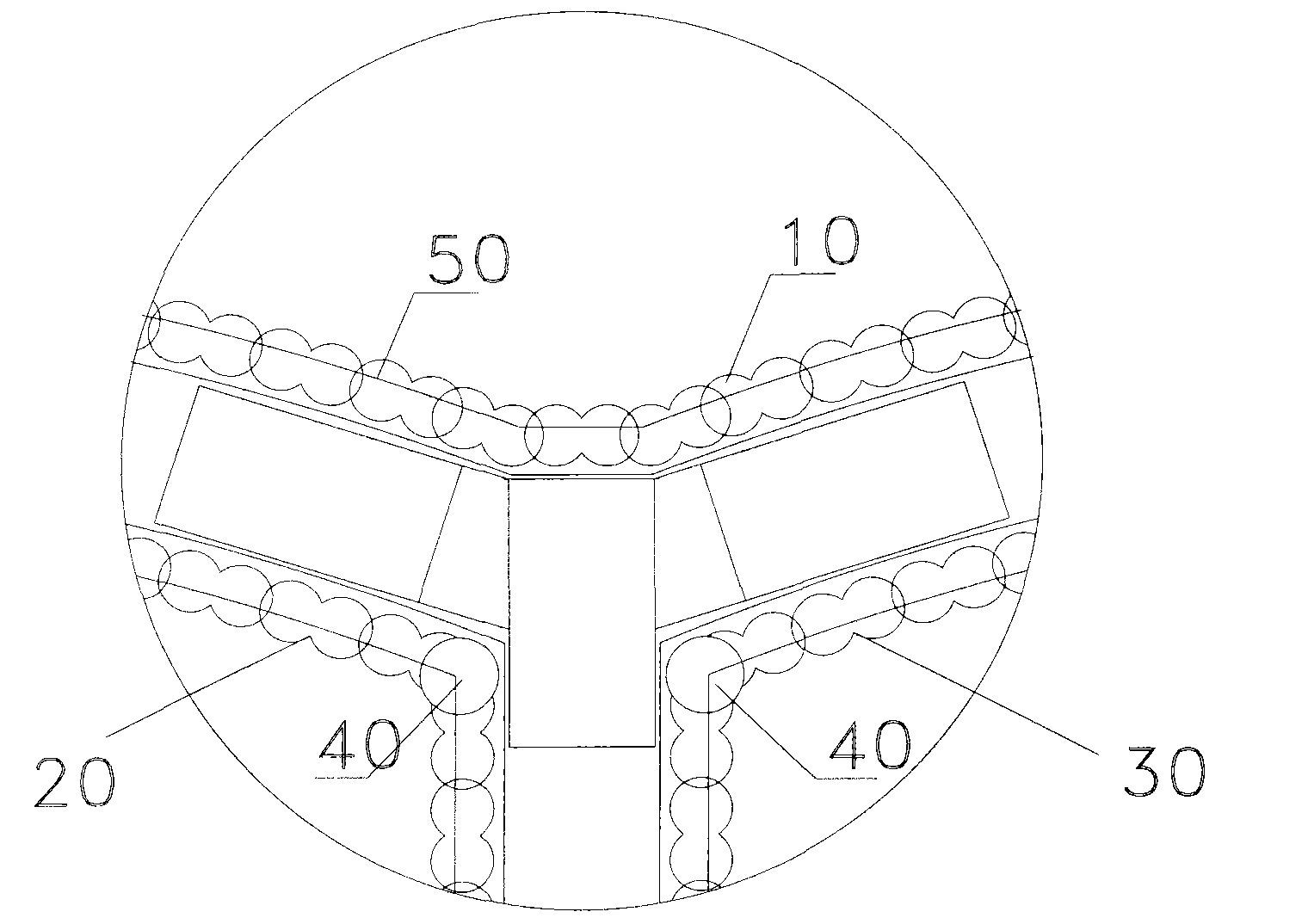 Retaining wall structure of Y-shaped rock-inlaid trough section of diaphgram wall and trough-forming construction method thereof