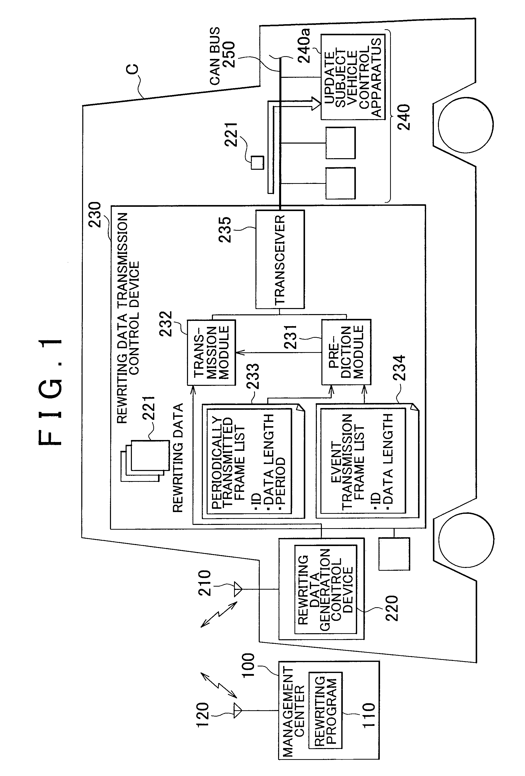 Data rewriting support system and data rewriting support method for vehicle control apparatus