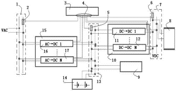 Power supply device with output in multiple voltage levels