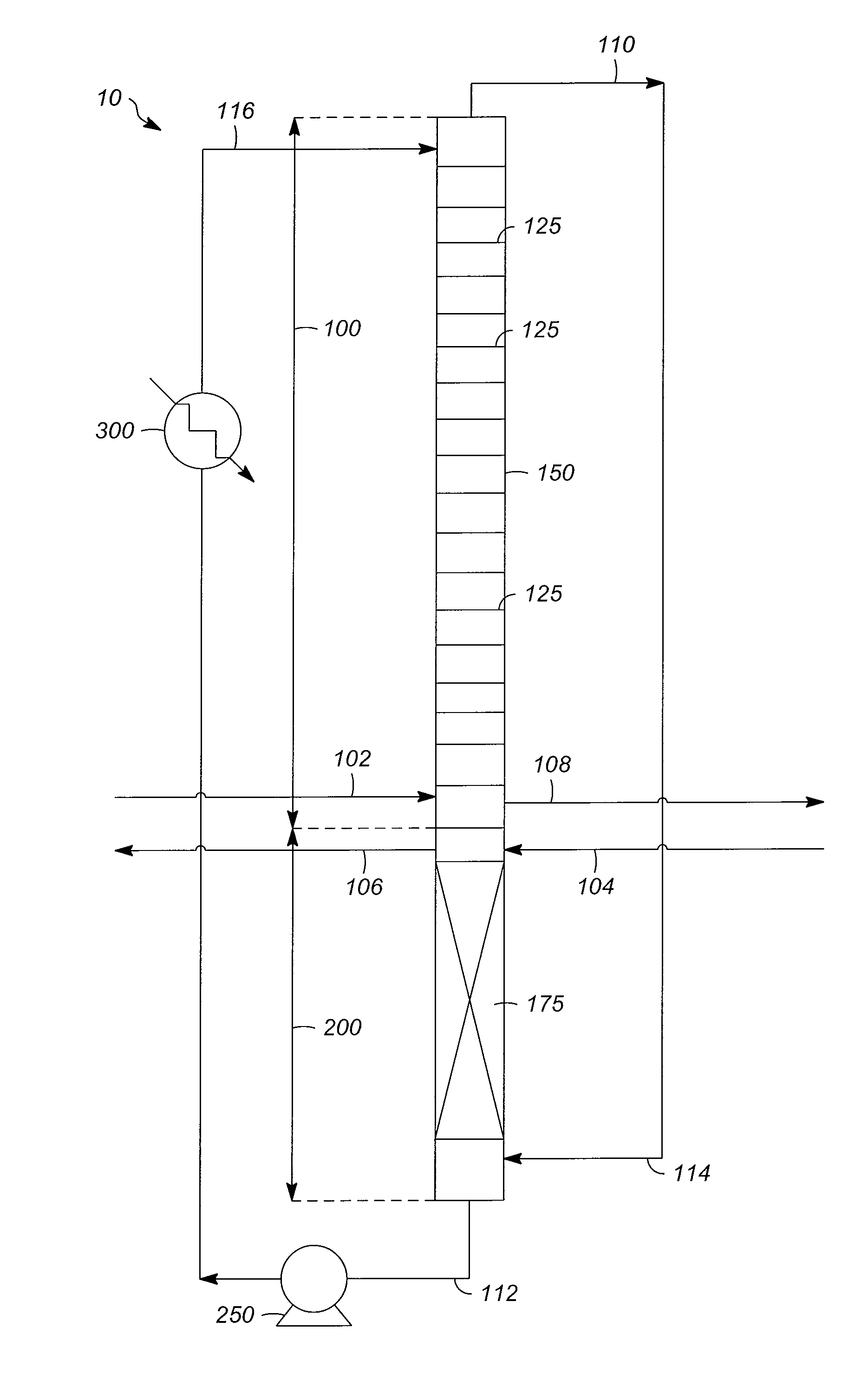 Configuration of contacting zones in vapor liquid contacting apparatuses
