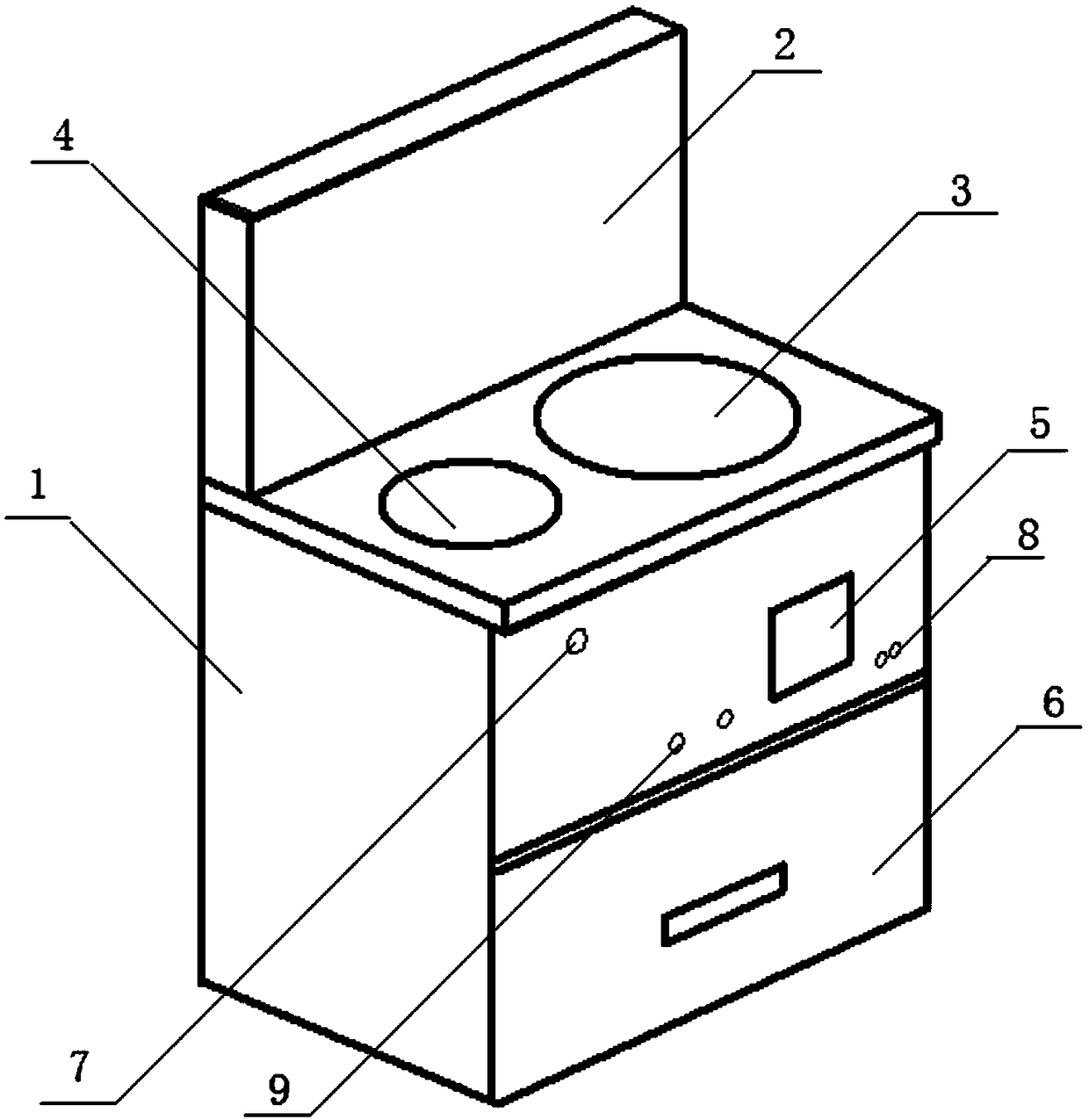 Wood-gas combinative integrated stove
