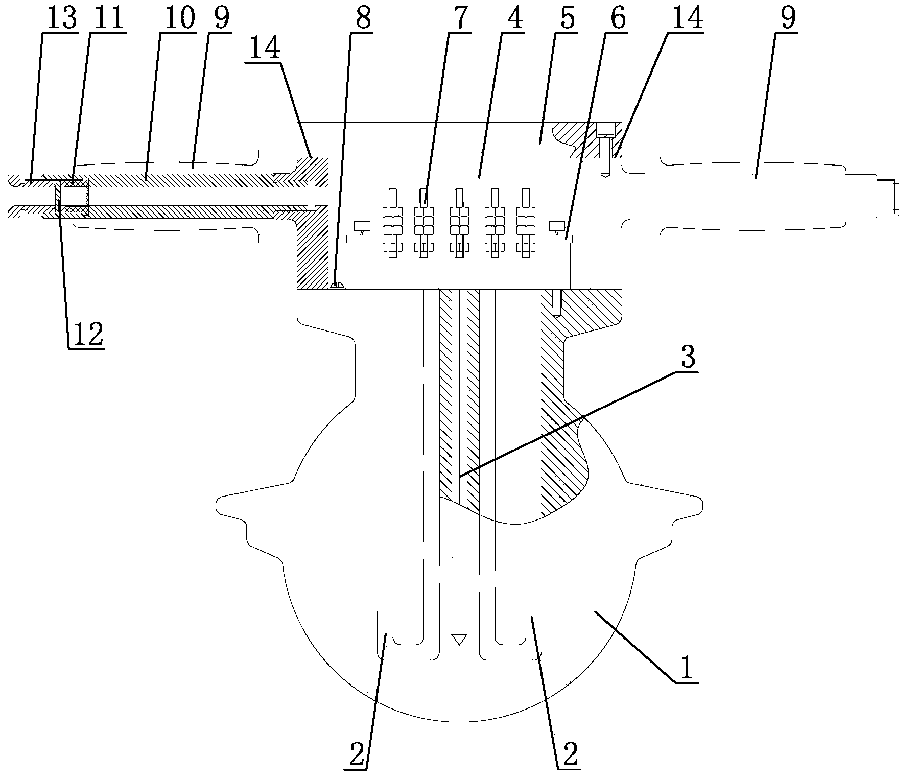 Hot welding plate of thermofussion welding machine for underground coal mine