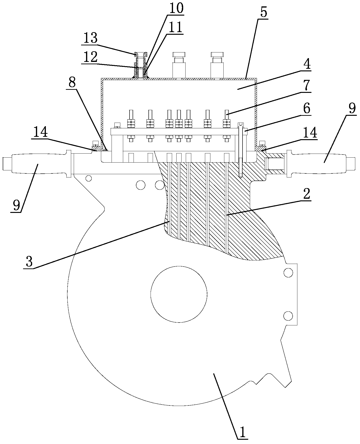 Hot welding plate of thermofussion welding machine for underground coal mine