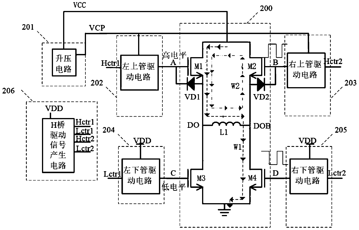 PWM modulation assembly of H-bridge drive circuit