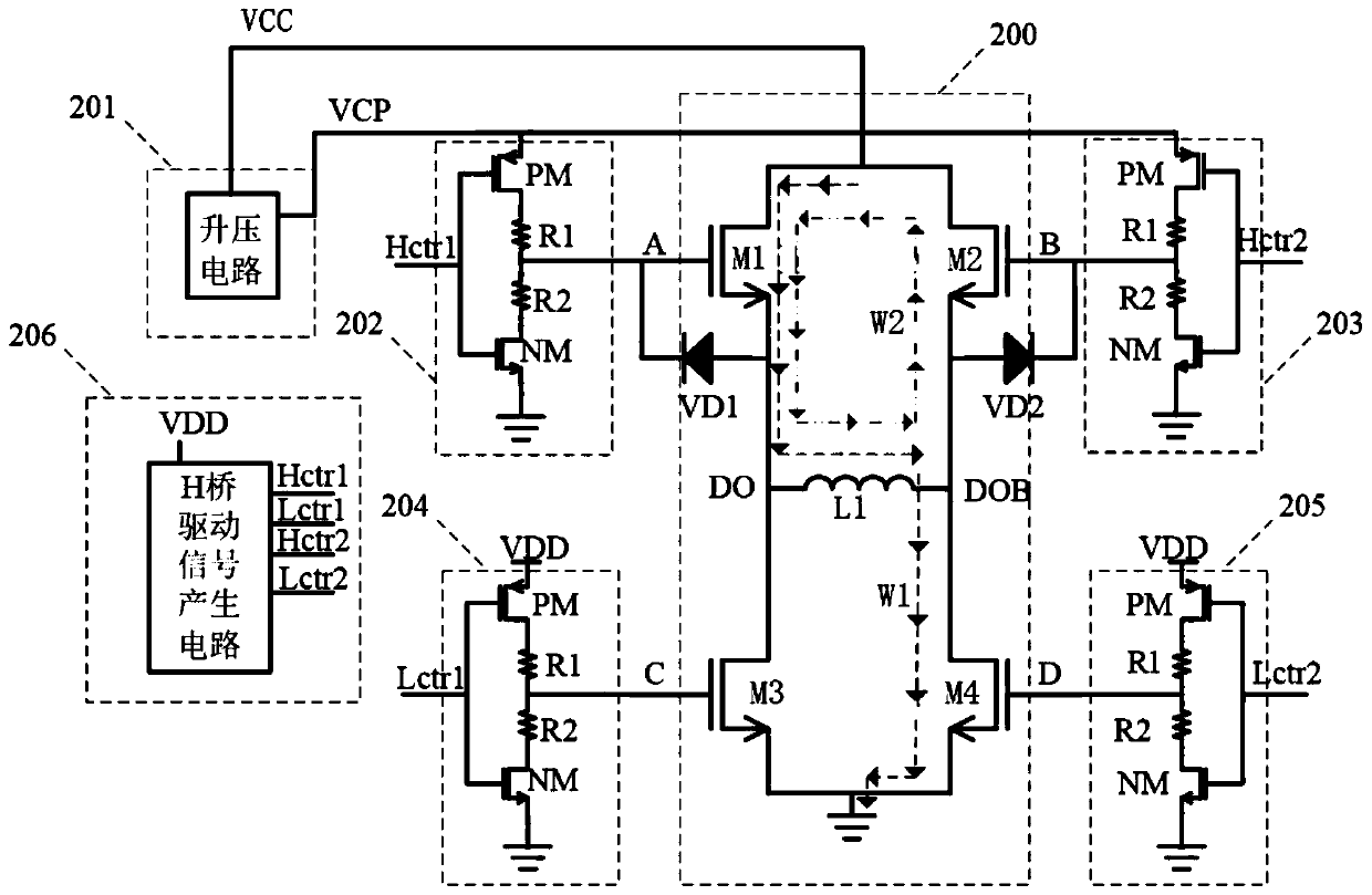PWM modulation assembly of H-bridge drive circuit