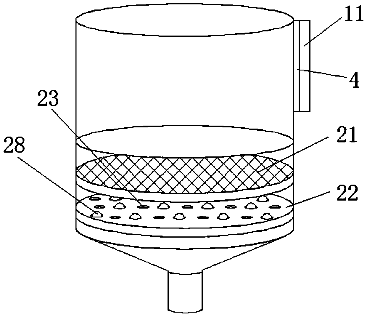 Horn ribbon vertical mixing integrated flavoring powder production equipment and production process