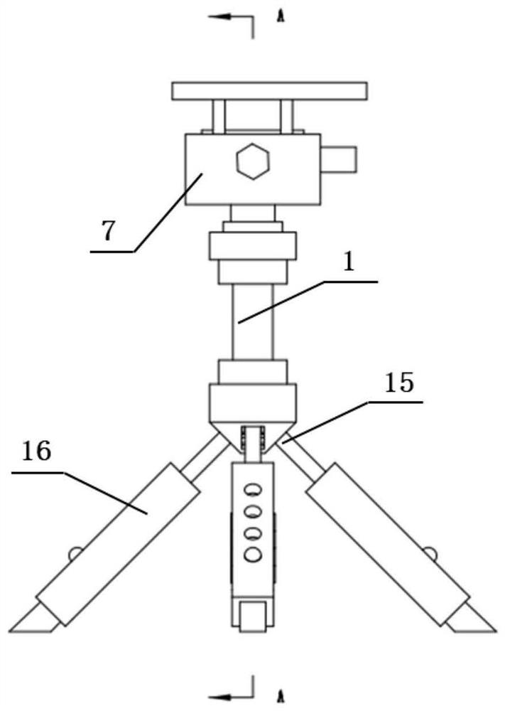 Gravity sinking type handheld camera stabilizing support and stabilizing method