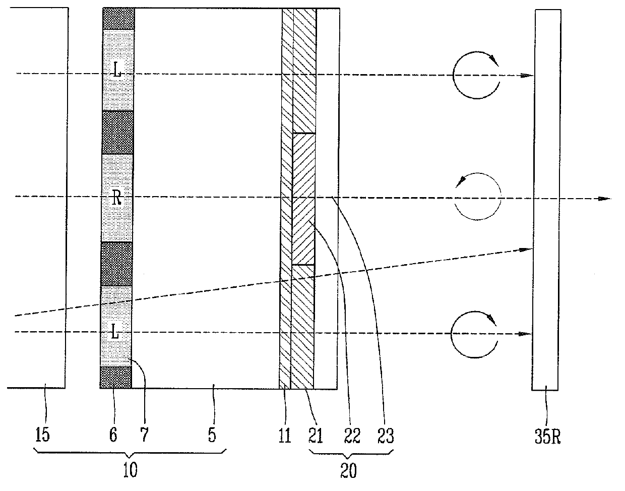 Polarized glasses type stereoscopic image display device and fabrication method thereof