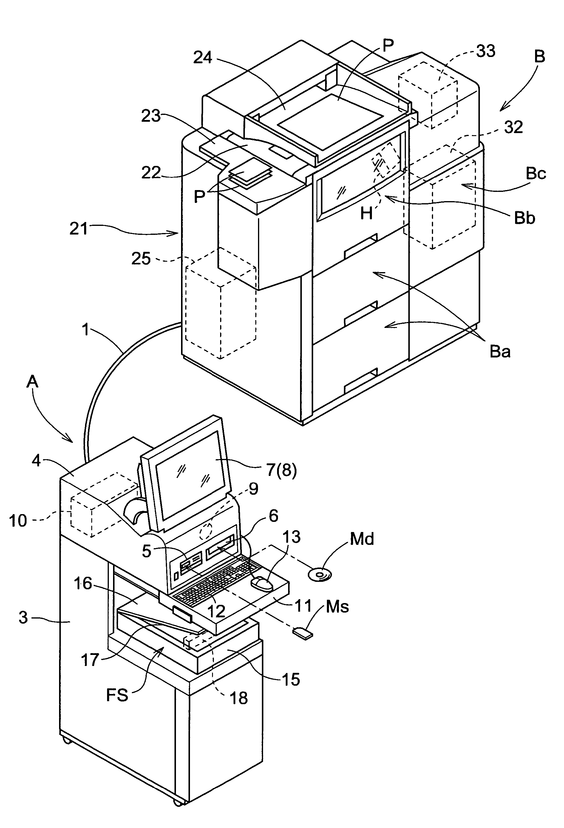 Printing system that outputs a photographic print from acquired image data