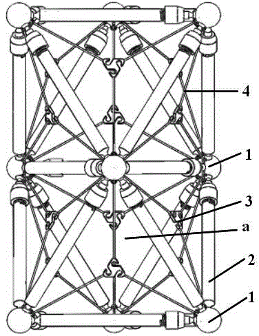 Super-elastic tension structure of octahedral unit truss