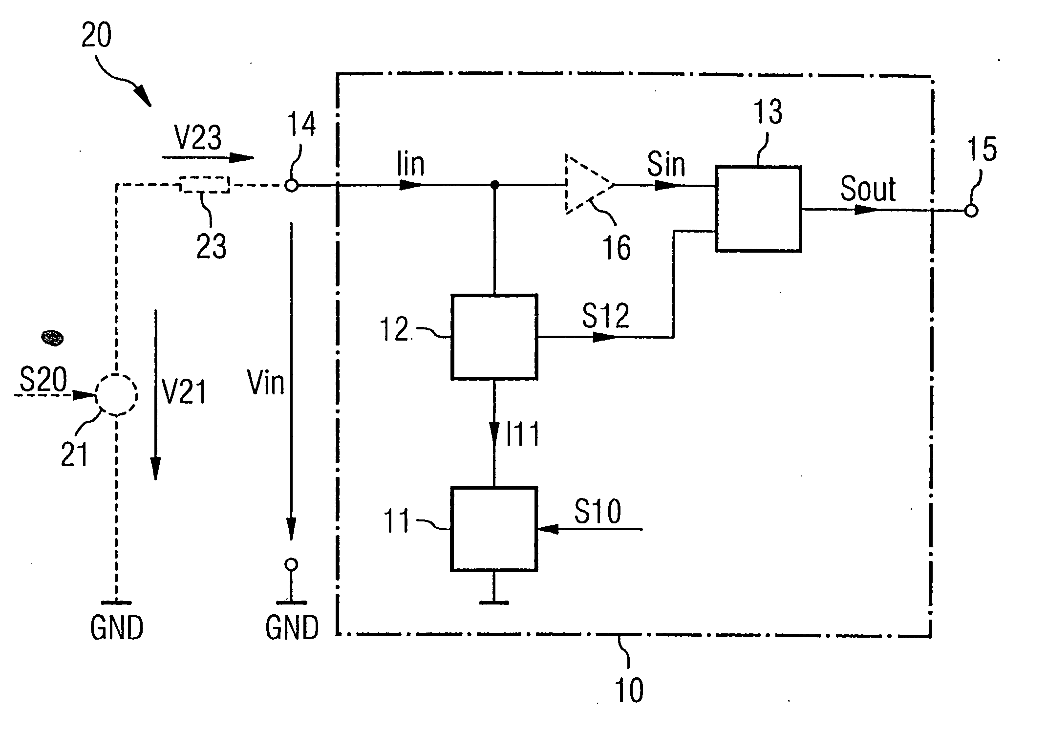 Input/output interface with current sensing